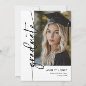 Modern Typography Photo Graduation 案内状 (正面)