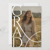 Modern Typography Photo Overlay Graduation Party 招待状 (正面)