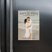 Modern Typography Photo Save the Date Magnet Card