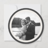 Modern typography photo wedding round circle セーブザデート (裏面)