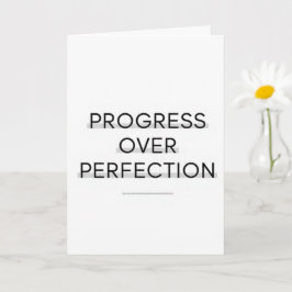 Modern typography progress over perfection text カード