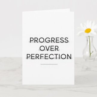 Modern typography progress over perfection text カード