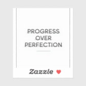 Modern typography progress over perfection text シール (シート)