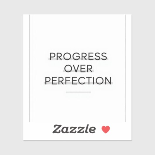 Modern typography progress over perfection text シール (シート)