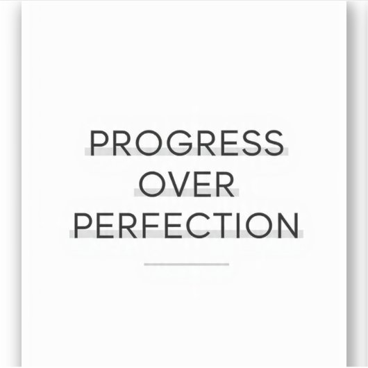 Modern typography progress over perfection text シール (正面)