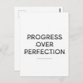 Modern typography progress over perfection text ポストカード (正面/裏面)