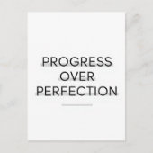 Modern typography progress over perfection text ポストカード (正面)