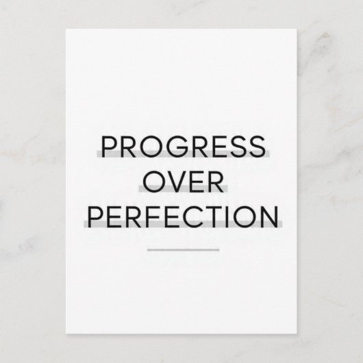 Modern typography progress over perfection text ポストカード (正面)