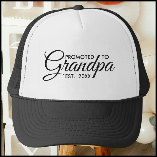 Modern Typography Promoted To Grandpa Est. Year キャップ