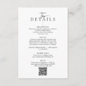 Modern Typography  Qr Code Wedding Details エンクロージャーカード (正面)