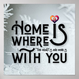 Modern Typography Romantic Heart Quote Square ポスター