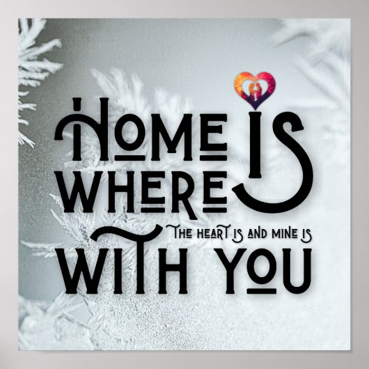 Modern Typography Romantic Heart Quote Square ポスター (正面)