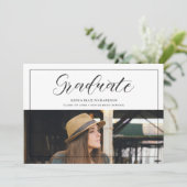 Modern Typography Script Photo Graduate Graduation 招待状 (スタンド正面)
