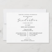 Modern Typography Script Photo Graduate Graduation 招待状 (裏面)