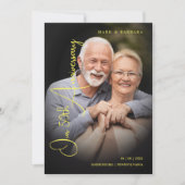 Modern Typography Script Photo Wedding Anniversary セーブザデート (正面)