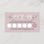 Modern typography script reward  ロイヤリティカード (裏面)