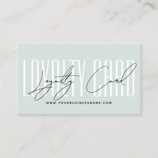 Modern typography script reward ロイヤリティカード (正面)