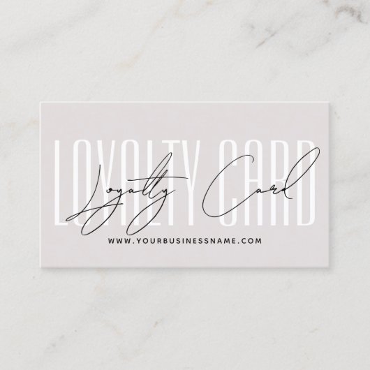 Modern typography script reward  ロイヤリティカード (正面)