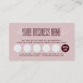 Modern typography script reward ロイヤリティカード (裏面)