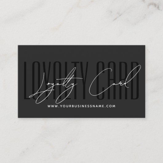 Modern typography script reward  ロイヤリティカード (正面)