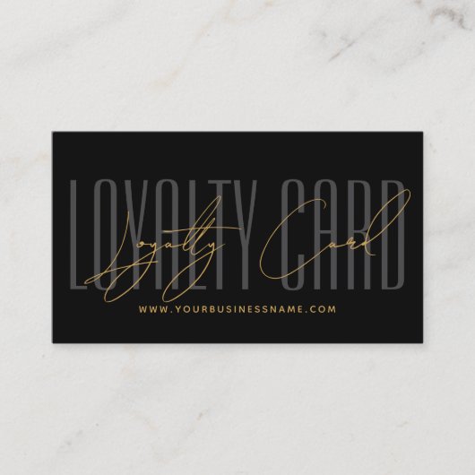 Modern typography script reward ロイヤリティカード (正面)