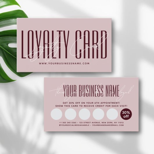 Modern typography script reward  ロイヤリティカード