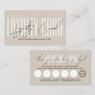 Modern typography script reward  ロイヤリティカード