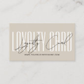 Modern typography script reward  ロイヤリティカード (正面)