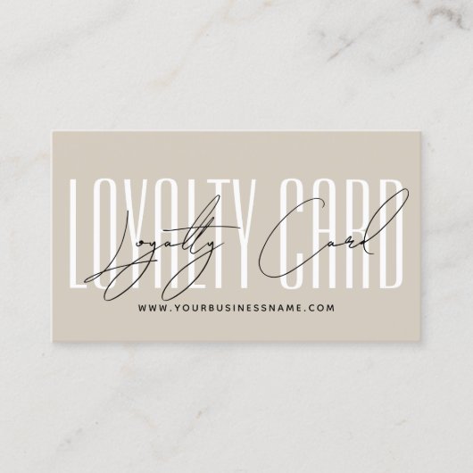 Modern typography script reward  ロイヤリティカード (正面)