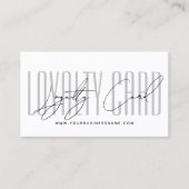 Modern typography script reward  ロイヤリティカード (正面)