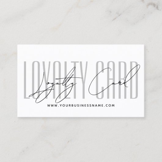 Modern typography script reward  ロイヤリティカード (正面)