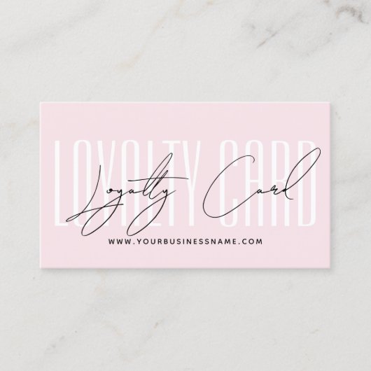 Modern typography script reward ロイヤリティカード (正面)