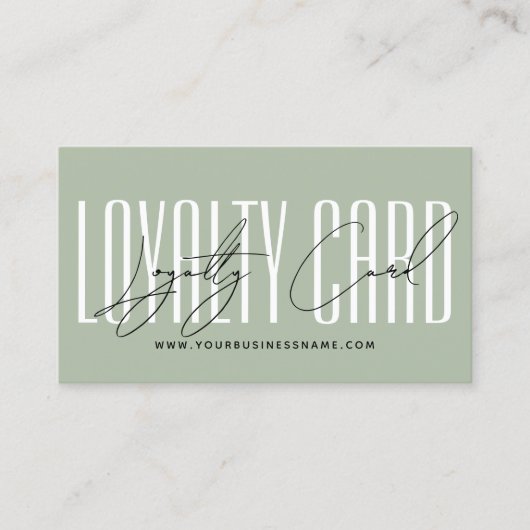 Modern typography script reward  ロイヤリティカード (正面)