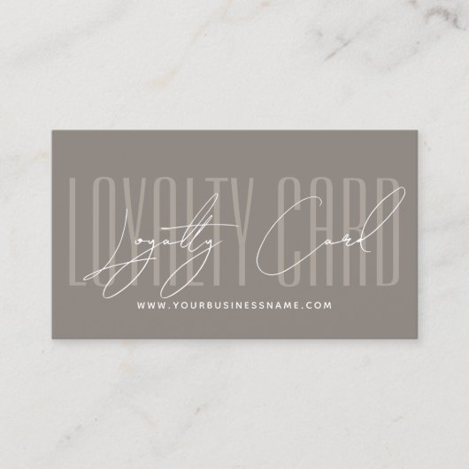 Modern typography script reward  loyalty card ロイヤリティカード (正面)