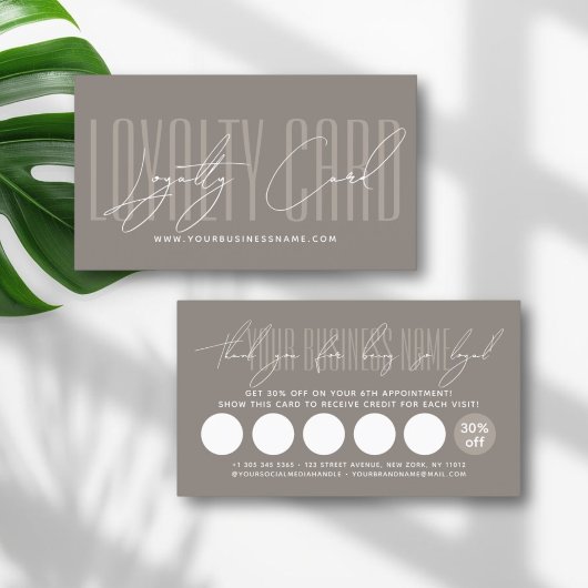 Modern typography script reward  loyalty card ロイヤリティカード