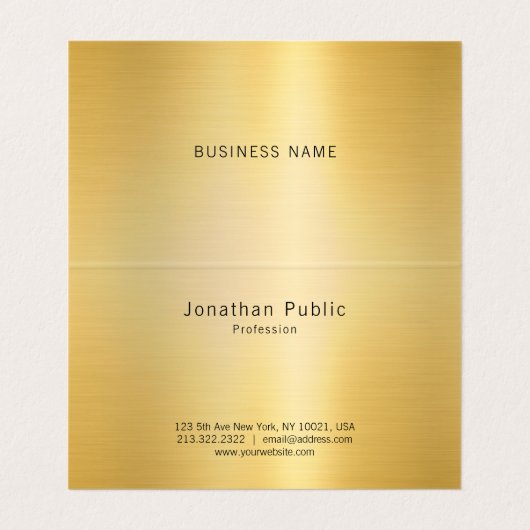 Modern Typography Script Template Elegant Gold 名刺 (内部フラット)