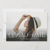 Modern Typography Senior Photo Elegant Graduation 招待状 (正面)