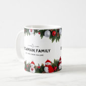 Modern Typography Snowman Family Classic コーヒーマグカップ (正面左)