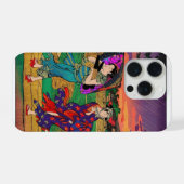 Modern Ukiyo-E Pop Art: Vibrant Rain Walk Edition  iPhoneケース (裏面横)