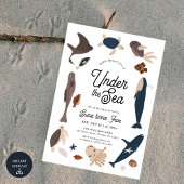 Modern Under the Sea 5th Birthday 招待状