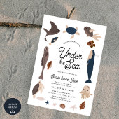 Modern Under the Sea 5th Birthday 招待状