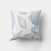 Modern Under The Sea You Soon Blue Baby Shower クッション (裏面)