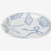 Modern Under The Sea You Soon Blue Baby Shower ペーパープレート (アングル)
