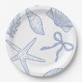 Modern Under The Sea You Soon Blue Baby Shower ペーパープレート (正面)