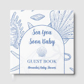 Modern Under The Sea You Soon Blue Boy Baby Shower ゲストブック (正面)