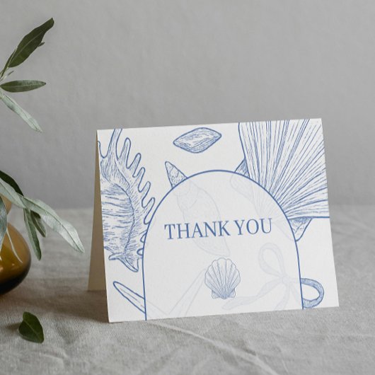 Modern Under The Sea You Soon Blue Boy Baby Shower サンキューカード