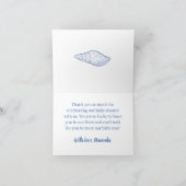 Modern Under The Sea You Soon Blue Boy Baby Shower サンキューカード (内部)