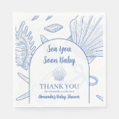 Modern Under The Sea You Soon Blue Boy Baby Shower スタンダードランチョンナプキン (正面)
