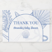 Modern Under The Sea You Soon Blue Boy Baby Shower スパークリングワインラベル (シングルラベル)