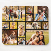Modern Unique 12 Photo Collage Name マウスパッド (正面)